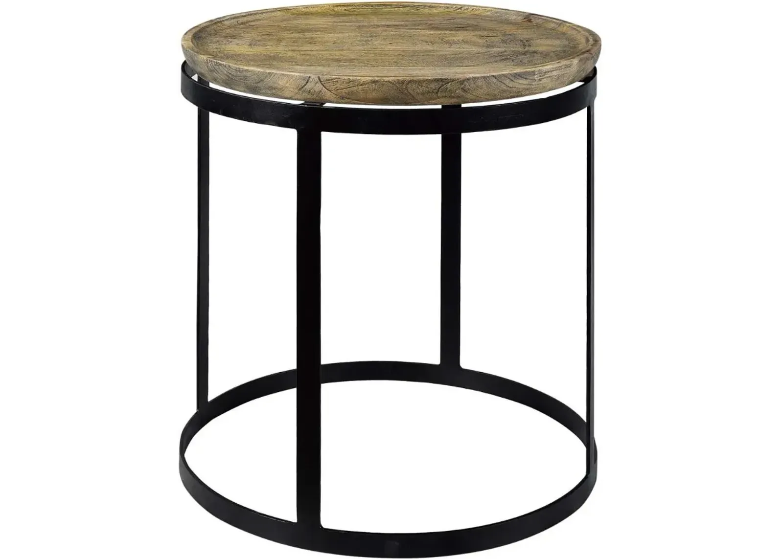 Crestview Collection Bengal Manor Traymore Brown Round End Table with Black Base