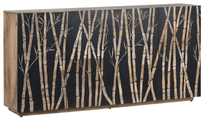 Crestview Collection Bamboo Black/Brown Sideboard