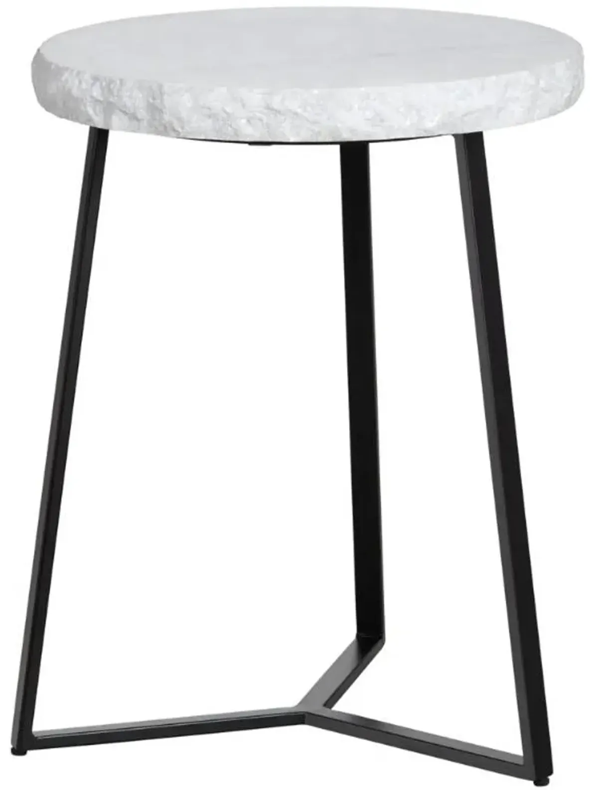 Crestview Collection Zara White Console Table with Black Base 