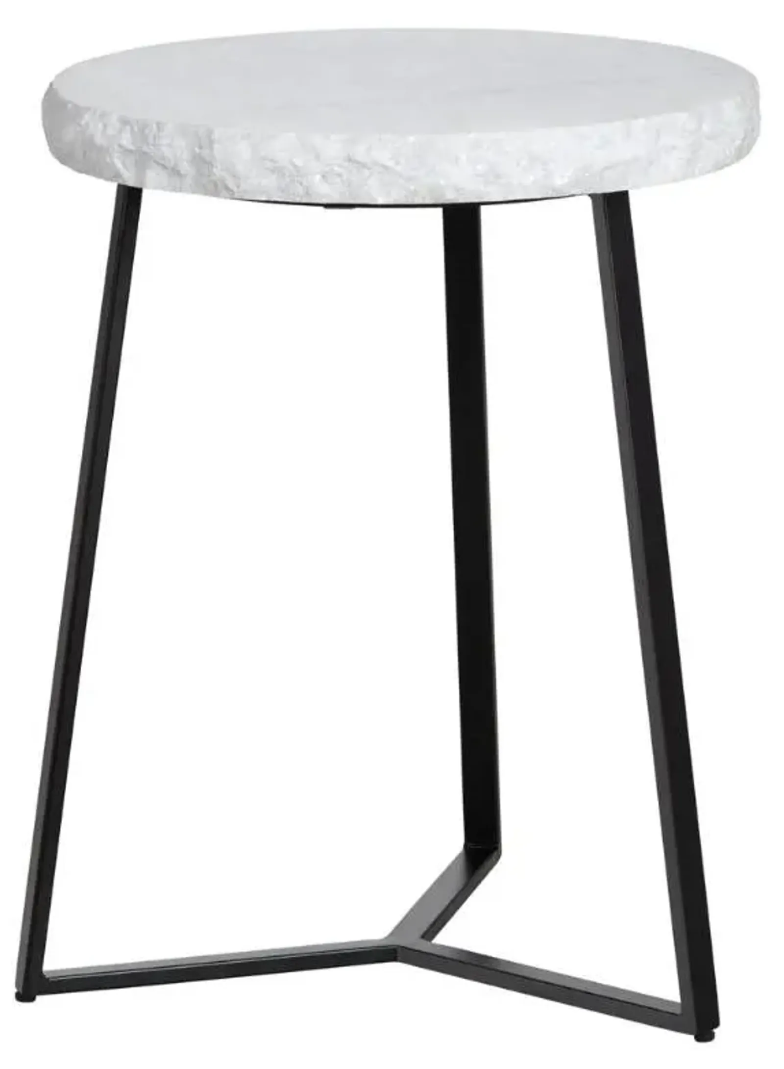 Crestview Collection Zara White Console Table with Black Base 