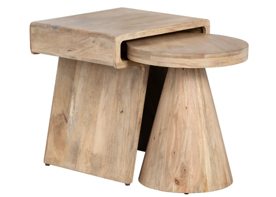 Crestview Collection Keppler 2-Piece Natural Nesting Table Set