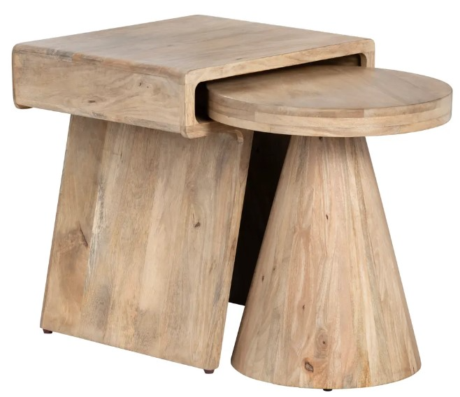 Crestview Collection Keppler 2-Piece Natural Nesting Table Set