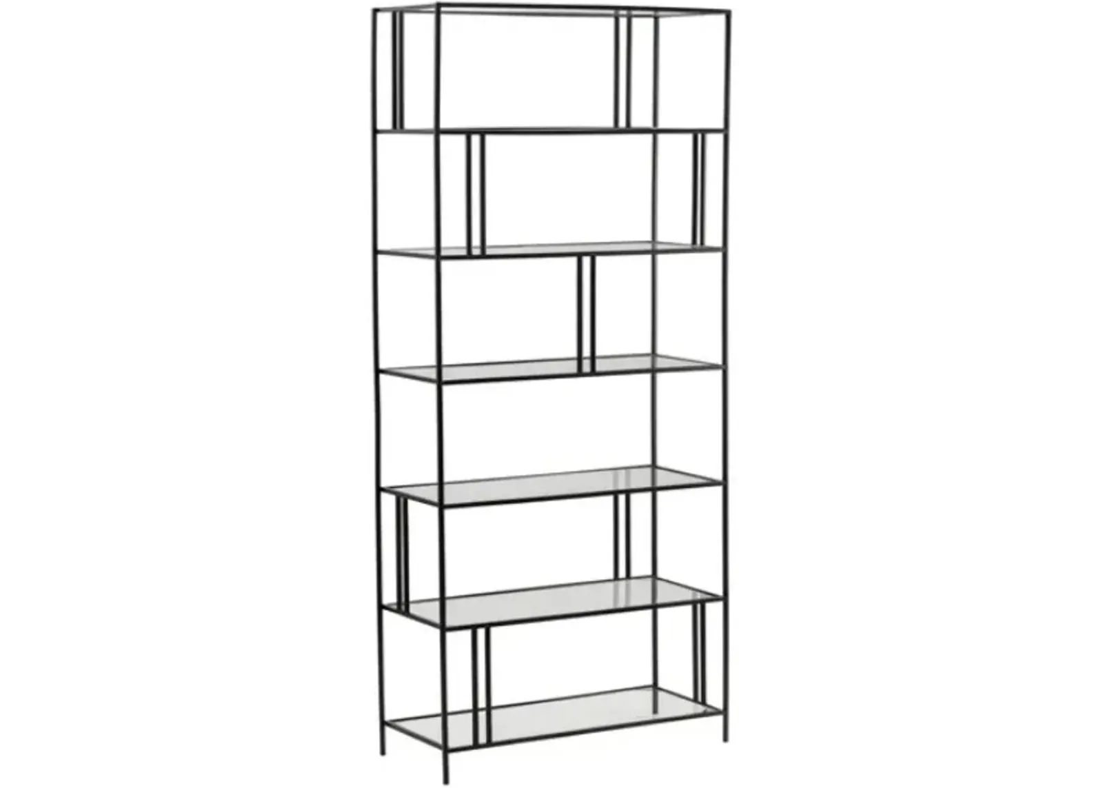 Crestview Collection Berkley Black Iron and Glass Etagere