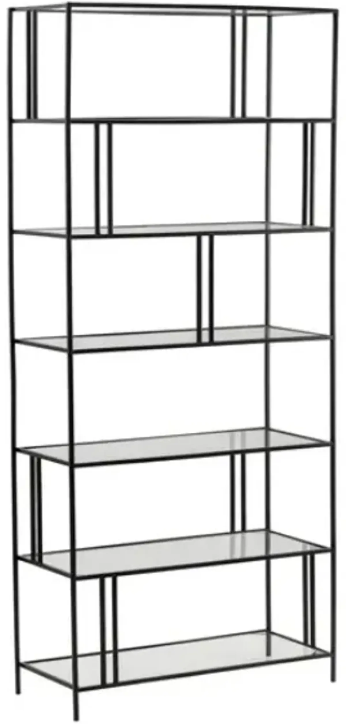 Crestview Collection Berkley Black Iron and Glass Etagere