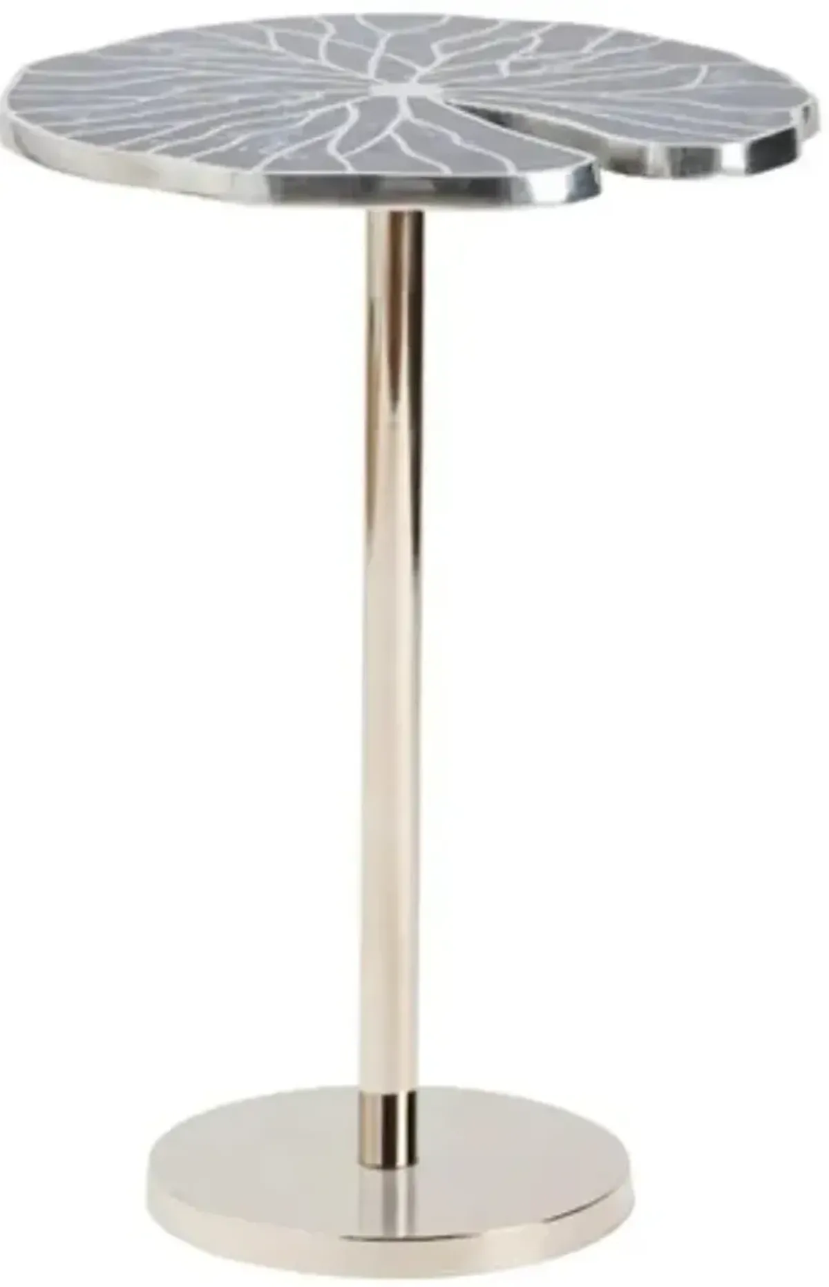 Crestview Collection Blue Springs Blue Accent Table with Silver Base