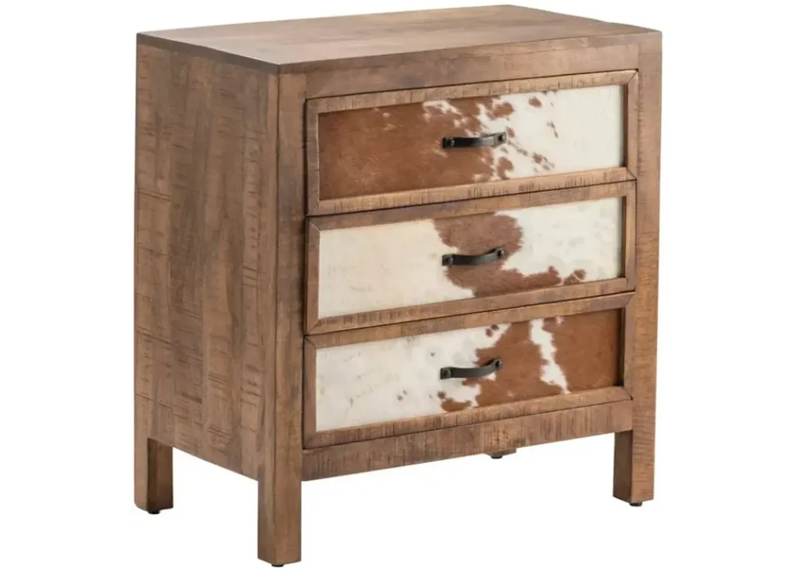 Crestview Collection Ft. Worth Brown Cowhide 3 Drawer Chest