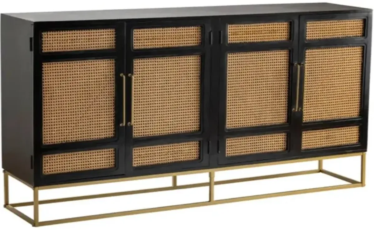 Crestview Collection Port Royal Dark Brown/Beige Sideboard