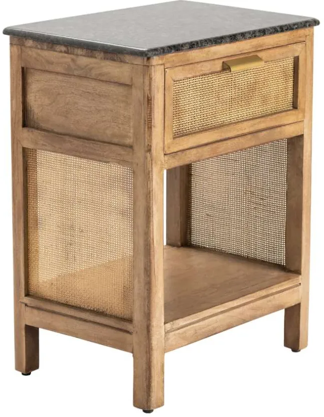 Crestview Collection Palos Park Black Side Table with Brown Base