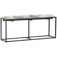 Crestview Collection Hampton Black Metal and Cowhide Bench