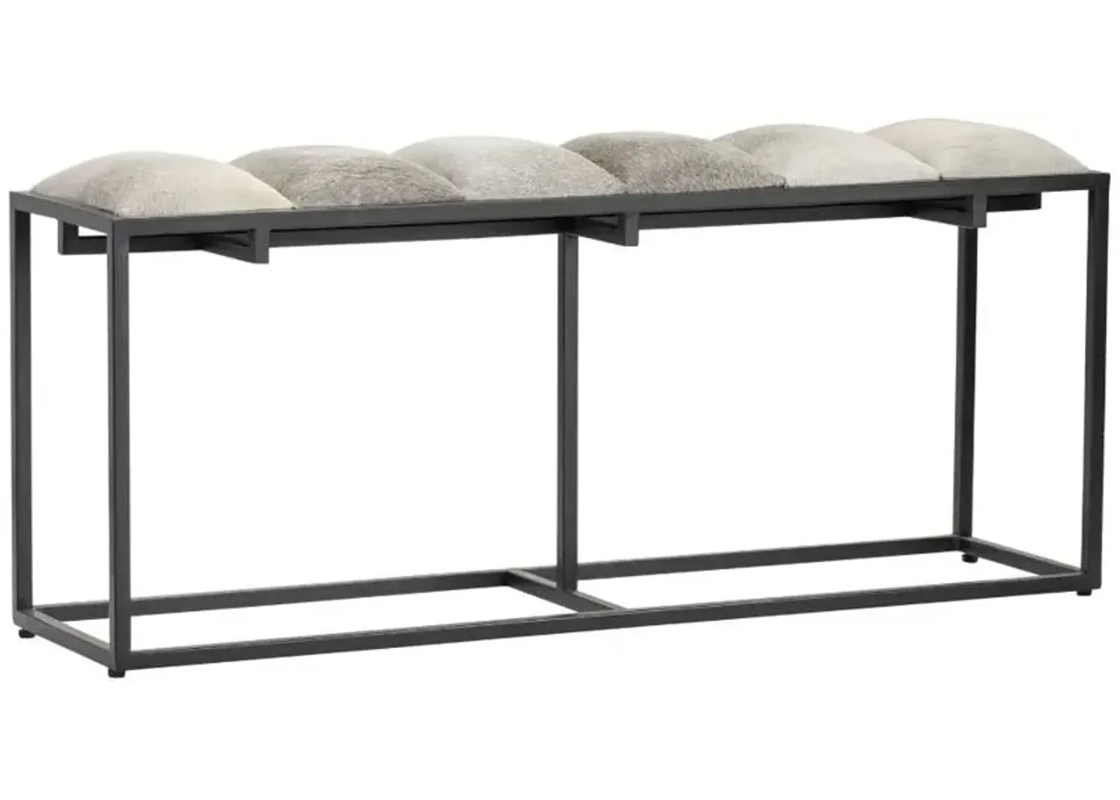 Crestview Collection Hampton Black Metal and Cowhide Bench