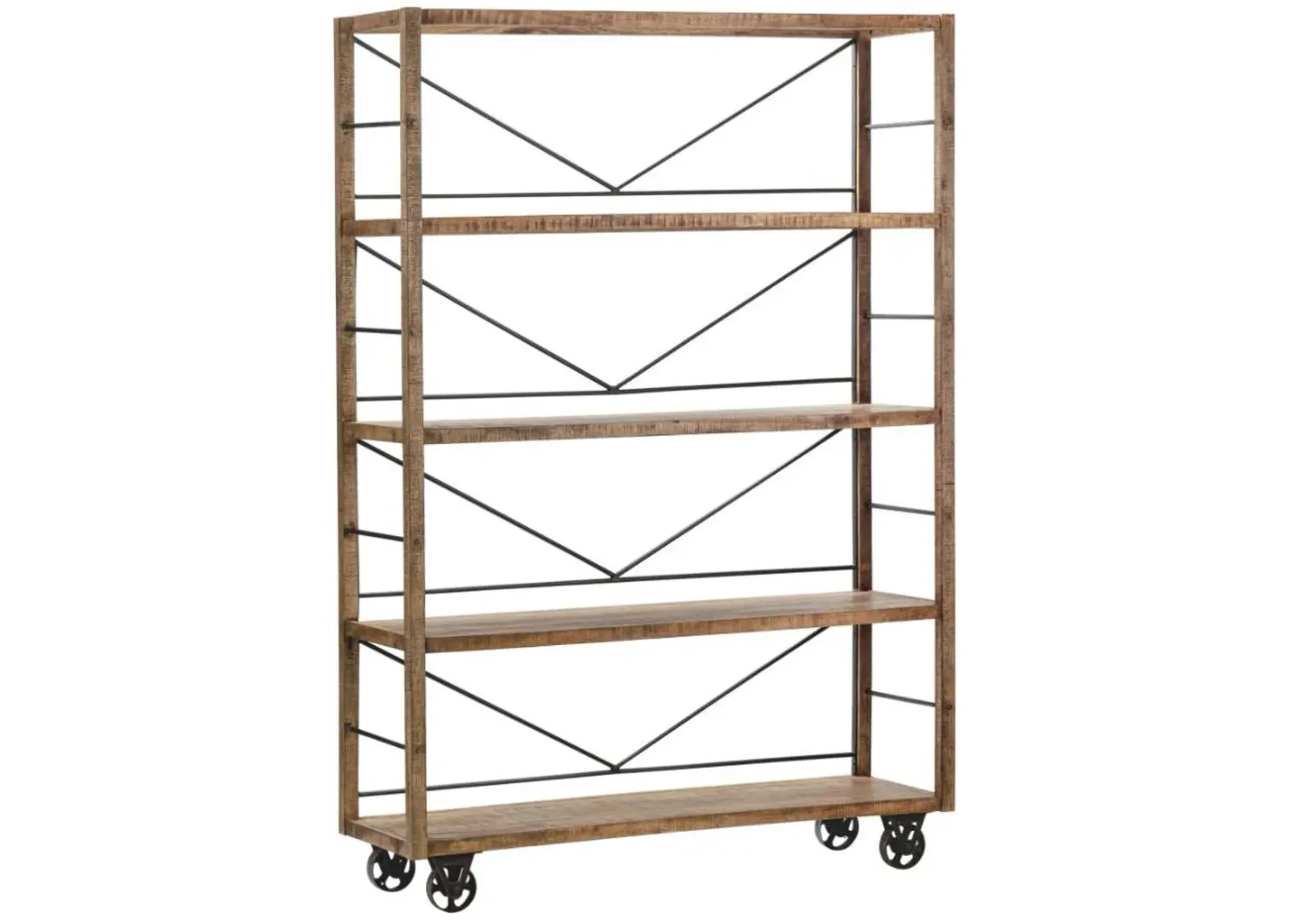 Crestview Collection Winslow Brown Wheeled Bookshelf