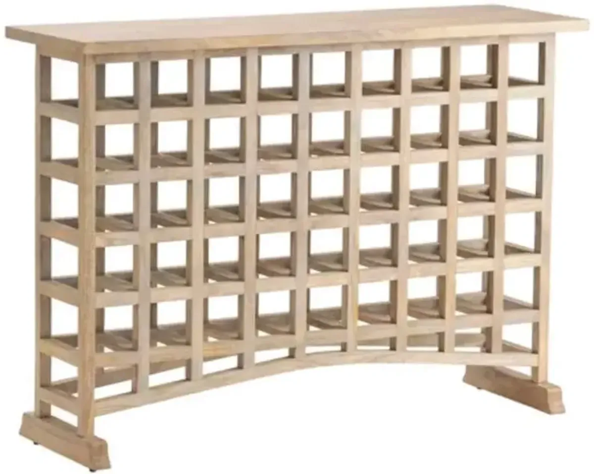 Crestview Collection Prentice Light Brown Lattice Work Console Table