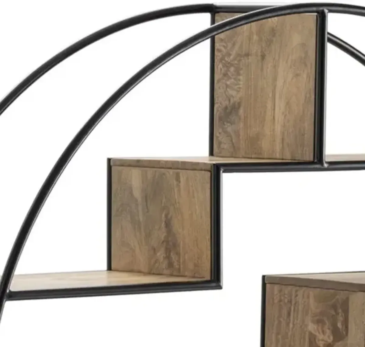 Crestview Collection Accord Black/Brown Round Etagere