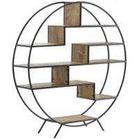 Crestview Collection Accord Black/Brown Round Etagere