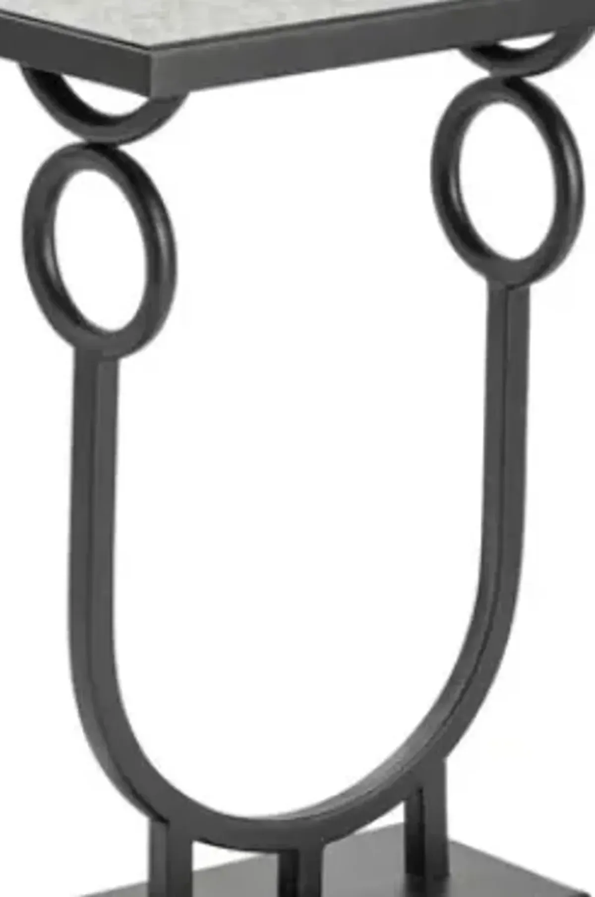 Crestview Collection Abrams Glass Top Accent Table with Black Base