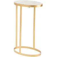 Crestview Collection Victoria White Oval Martini Table with Gold Base