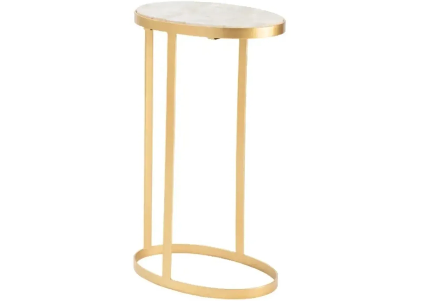 Crestview Collection Victoria White Oval Martini Table with Gold Base