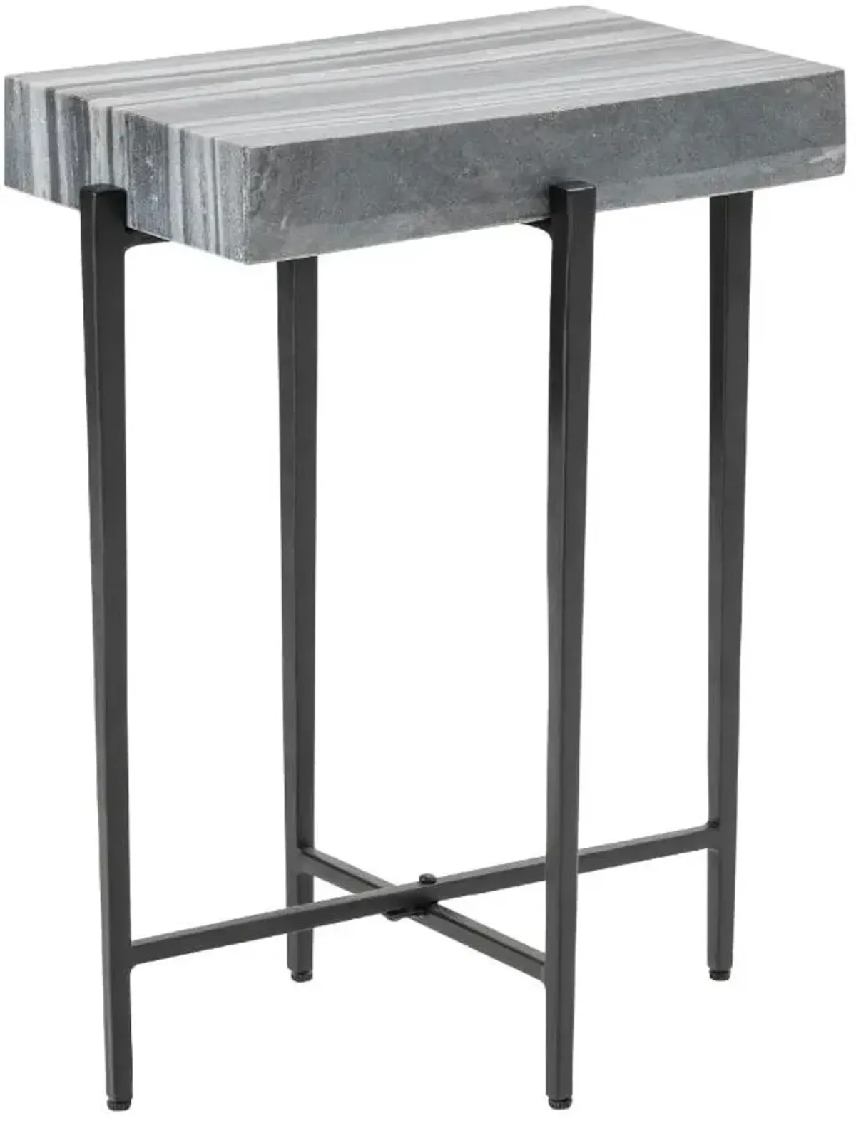 Crestview Collection Bailey Grey Accent Table with Black Base