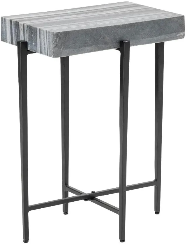 Crestview Collection Bailey Grey Accent Table with Black Base