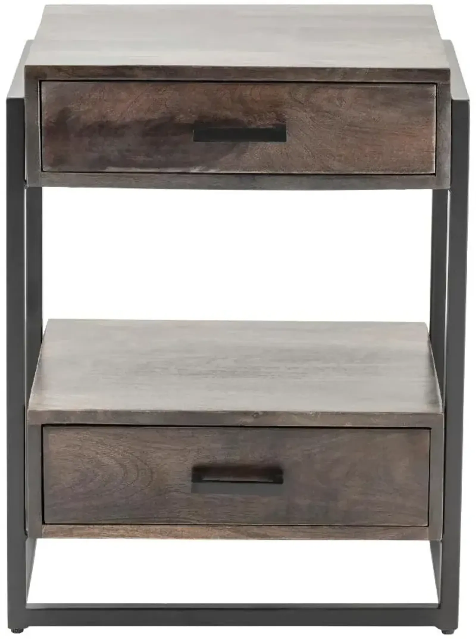 Crestview Collection Beckett Brown Side Table with Black Frame