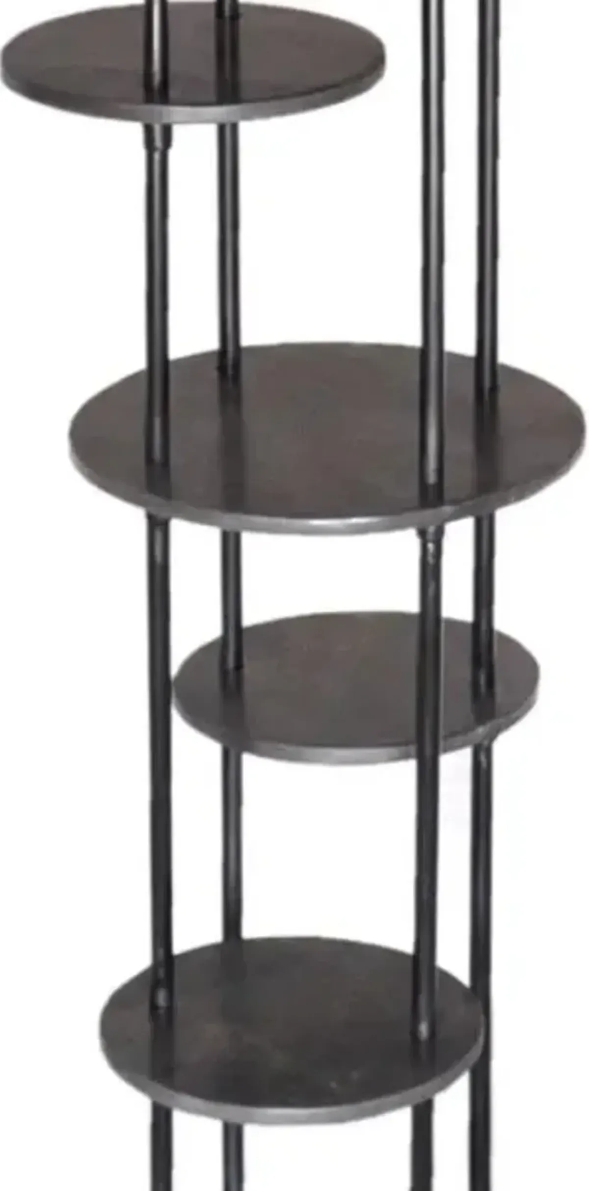Crestview Collection Graham Black/Gray Round Shelf Etagere
