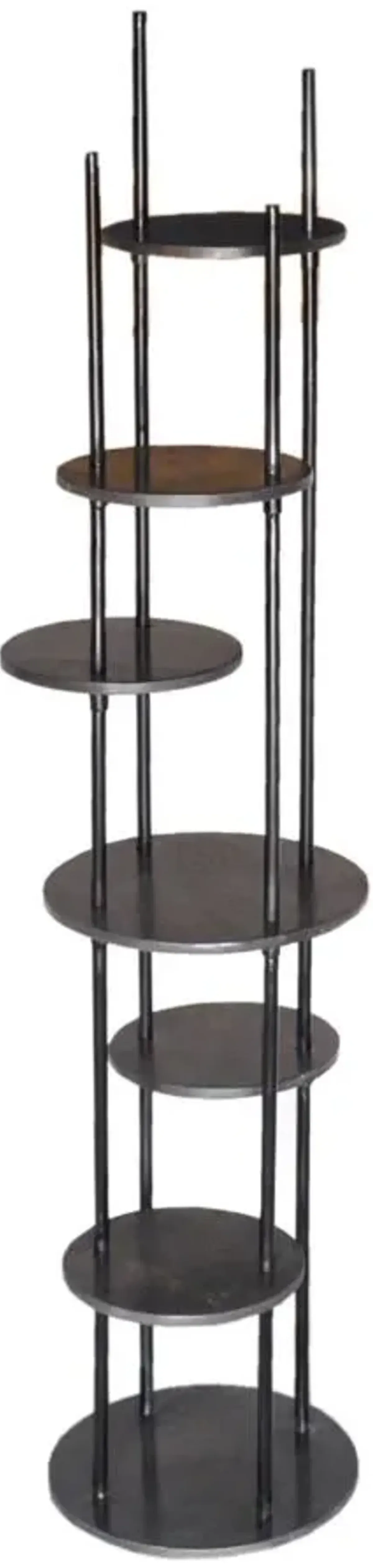 Crestview Collection Graham Black/Gray Round Shelf Etagere