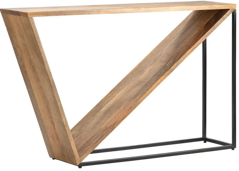 Crestview Collection Trinidad Brown Console Table with Black Frame