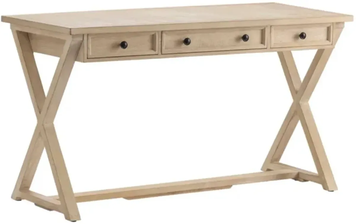 Crestview Collection Bengal Manor White Wash 3 Drawer Desk