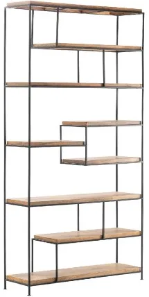 Crestview Collection Bengal Manor Brown/Iron Offset Large Etagere