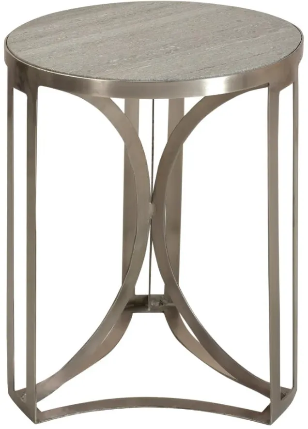 Crestview Collection Bengal Manor Shekler Gray Marble Top Accent Table with Antique Nickel Base