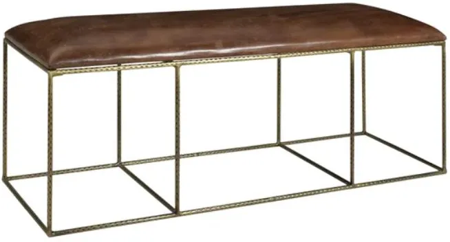 Crestview Collection Bengal Manor Dimpled Iron and Leather Bench