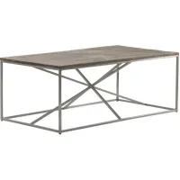 Crestview Collection Bengal Manor Asterisk Light Brown Cocktail Table with Silver Base