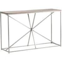Crestview Collection Bengal Manor Asterisk Light Brown Console Table with Silver Base
