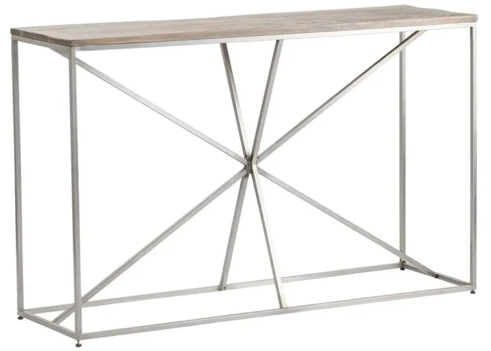 Crestview Collection Bengal Manor Asterisk Light Brown Console Table with Silver Base