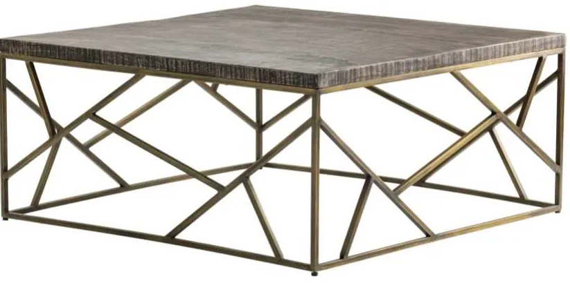 Crestview Collection Bengal Manor Wyndham Dark Brown Cocktail Table with Brass Base