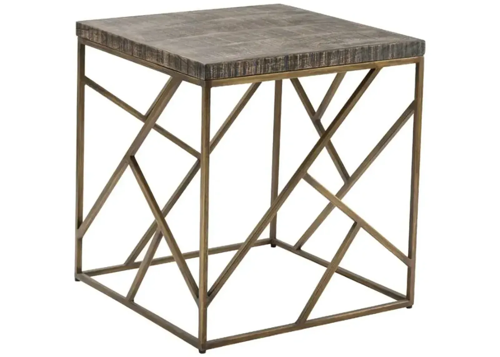 Crestview Collection Bengal Manor Wyndham Dark Brown End Table with Brass Base