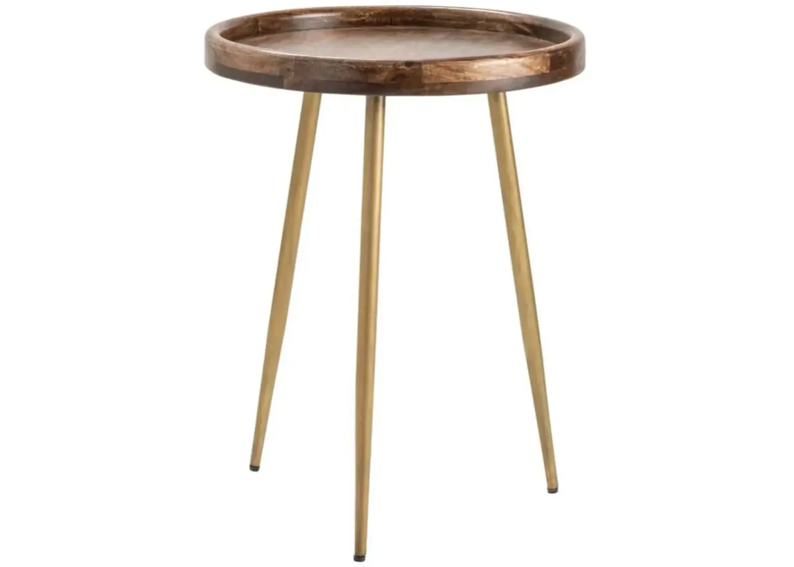 Crestview Collection Bengal Manor Silva Medium Brown Accent Table with Brass Base