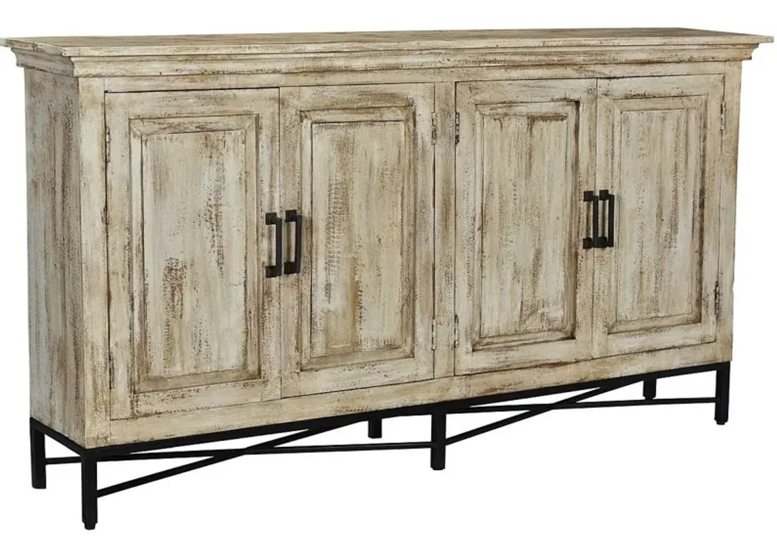 Crestview Collection Bengal Manor Distressed Antique White Sideboard