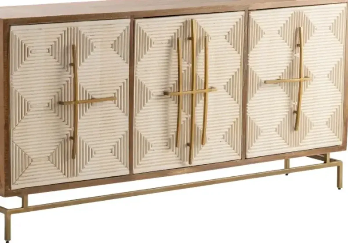 Crestview Collection Bengal Manor Gold/Light Brown/White Door Sideboard