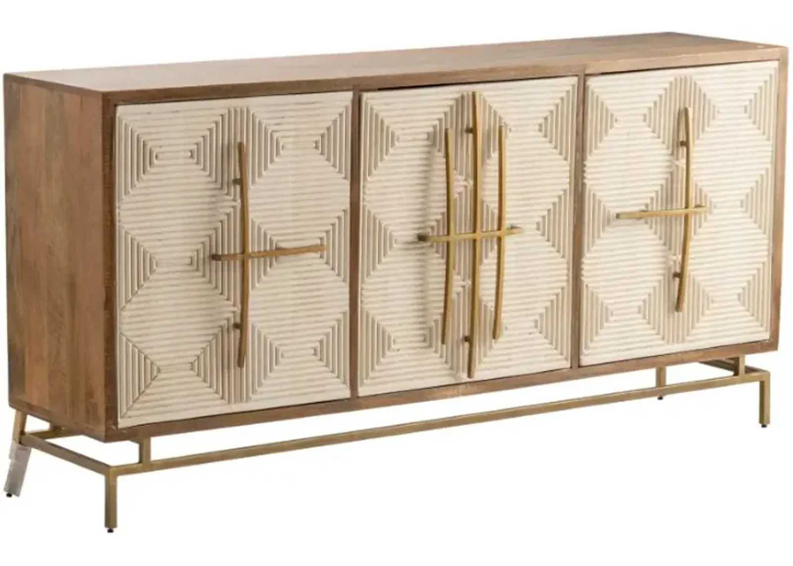 Crestview Collection Bengal Manor Gold/Light Brown/White Door Sideboard