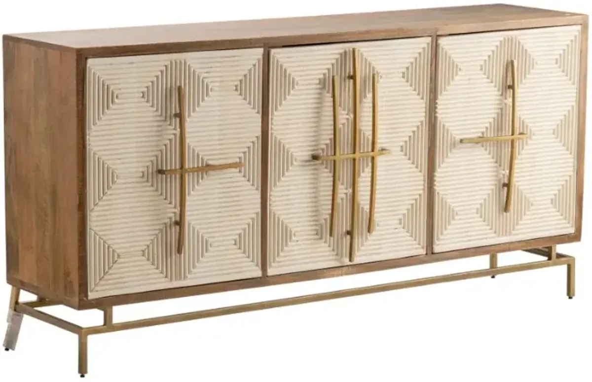 Crestview Collection Bengal Manor Gold/Light Brown/White Door Sideboard