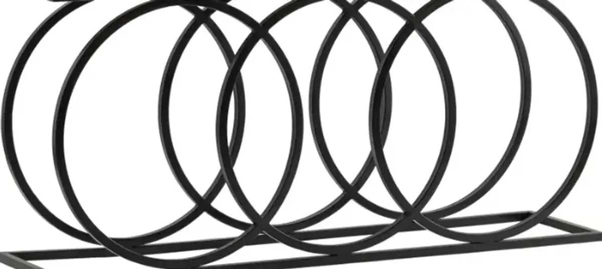 Crestview Collection Bengal Manor Brown 3 Circles Console Table with Black Base