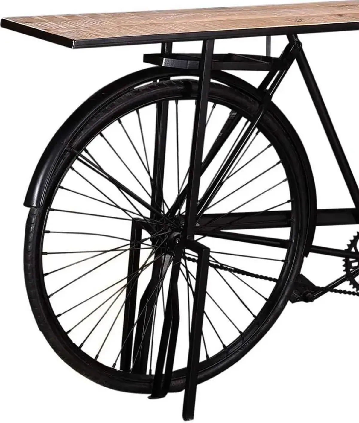 Crestview Collection HB Cruiser Tan Console Table with Black Base