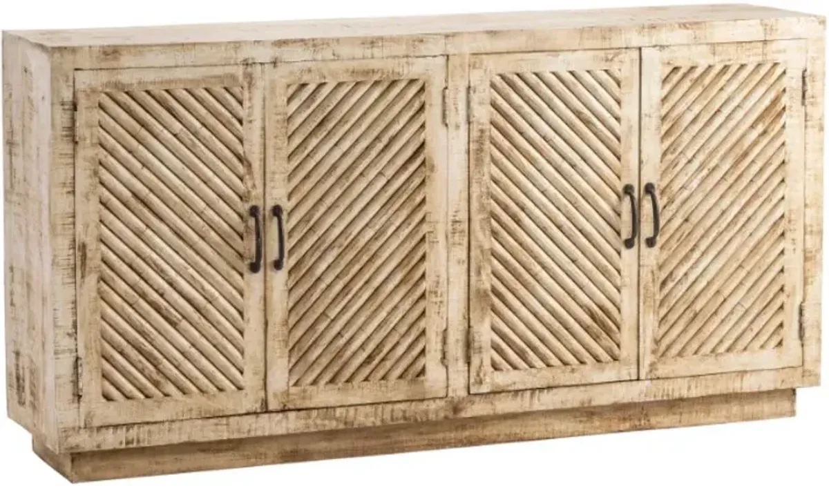 Crestview Collection Fairfax Distressed Beige Sideboard