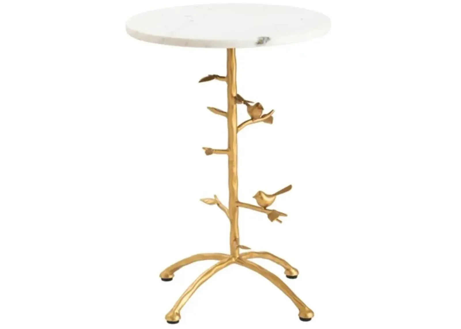 Crestview Collection Tweety Bird Glass Top Accent Table with Gold Base