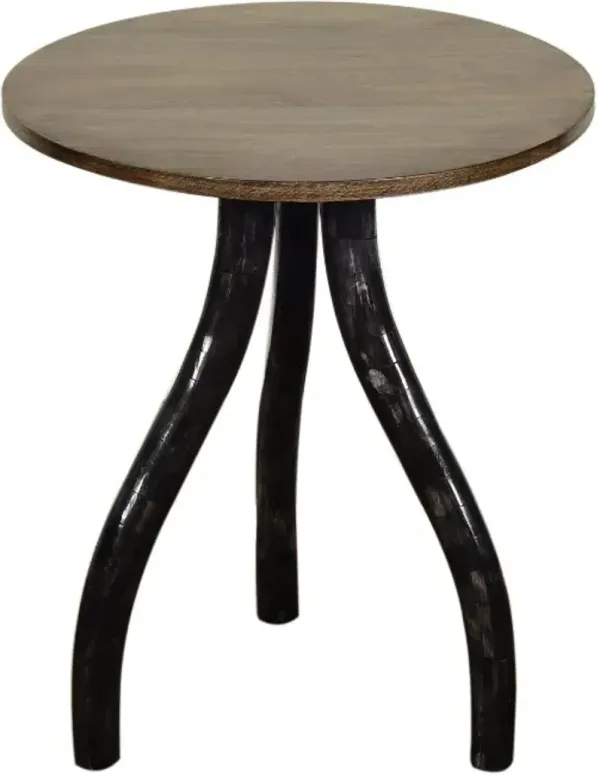 Crestview Collection Savannah Brown Accent Table with Black Base