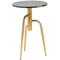 Crestview Collection Ava Black Marble Top Accent Table with Gold Base