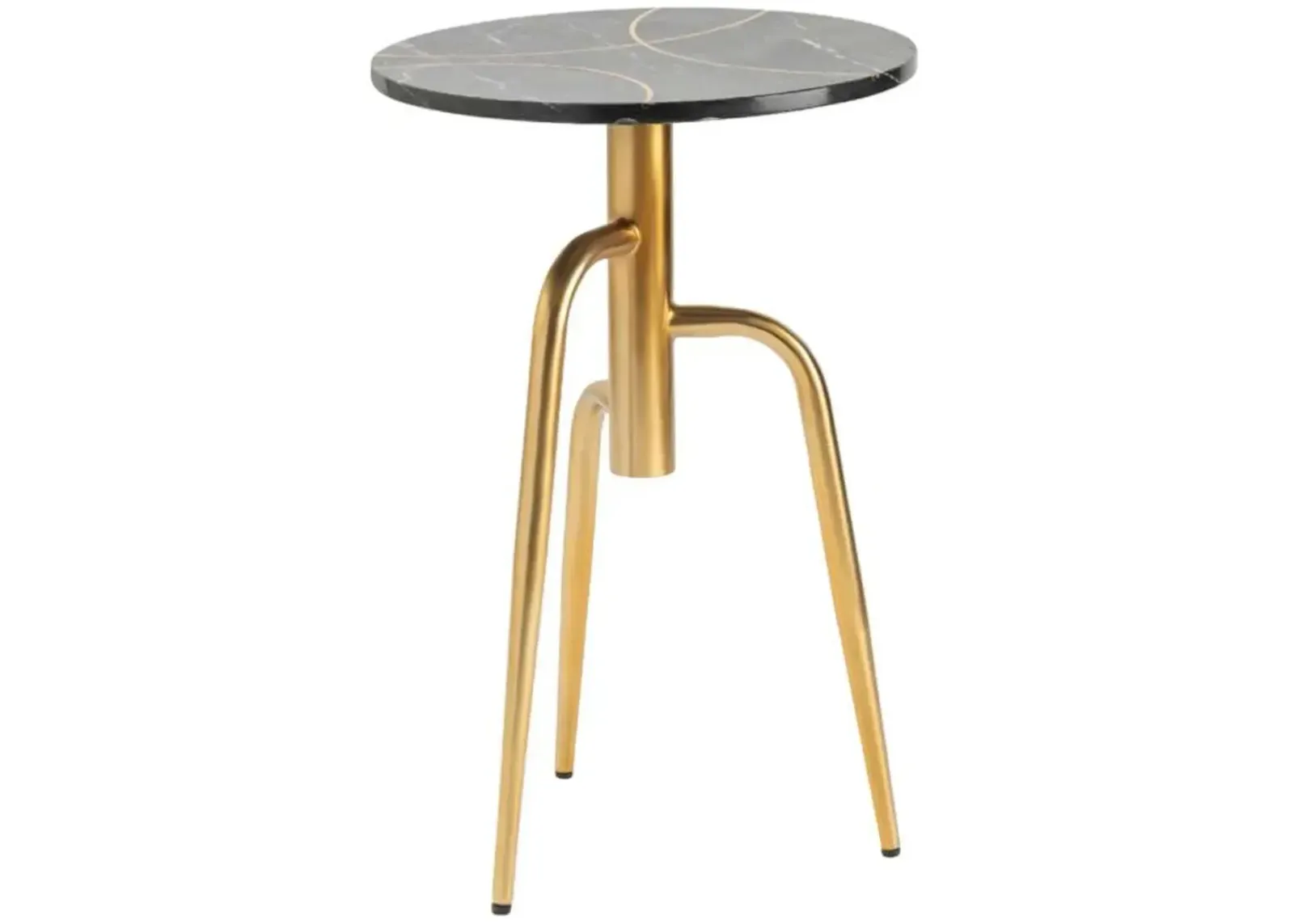 Crestview Collection Ava Black Marble Top Accent Table with Gold Base