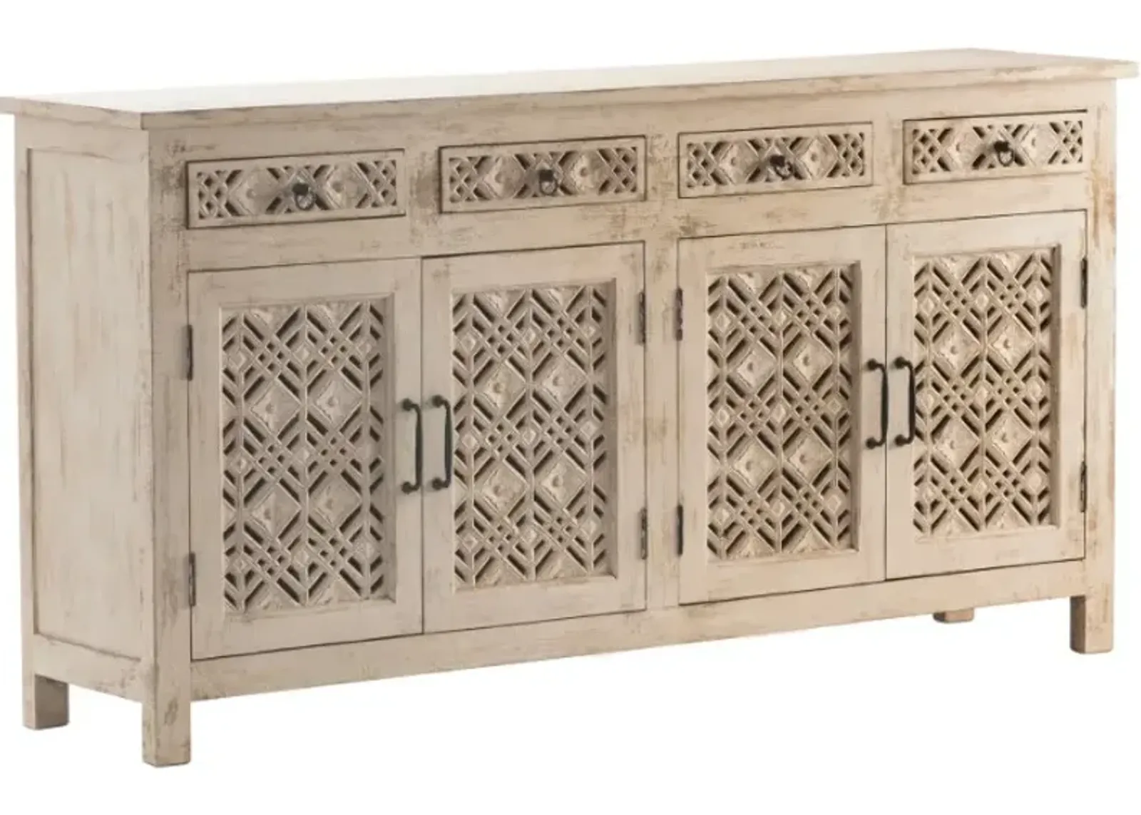 Crestview Collection Amelia Distressed White Sideboard