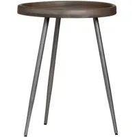 Crestview Collection Brooks Brown Accent Table with Gray Base